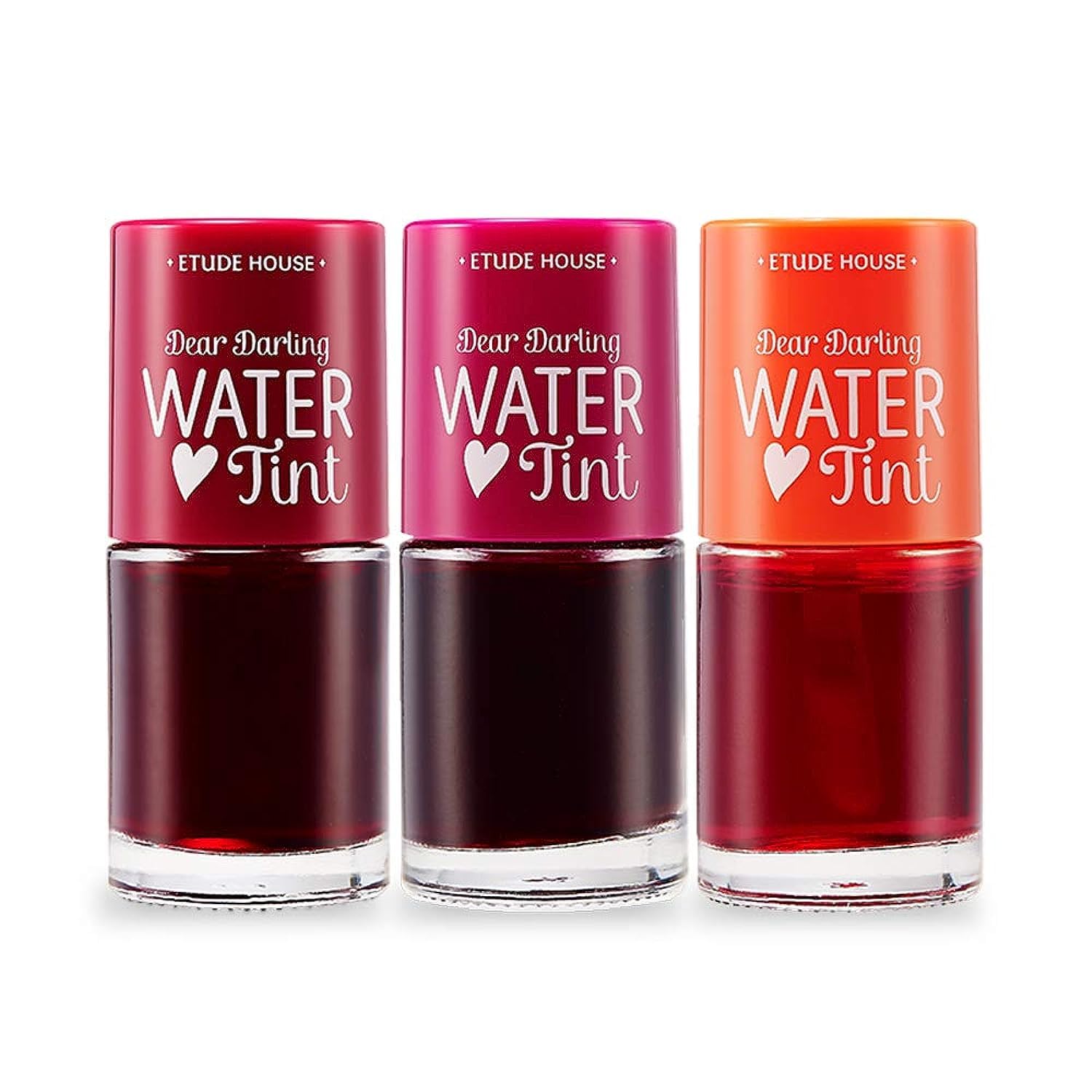 Etude House Dear Darling Water Tint 3 Color SET 9.5g x 3color | Bright Vivid Color Lip Tint with Moisturizing Pomegranate & Grapefruit Extract to Hydrate your Lips