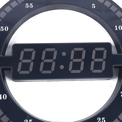 Miniatura 6 de Reloj de pared redondo con anillo LED de 12 pulgadas, reloj electrónico, función inteligente de detección de luz, pantalla digital grande, para