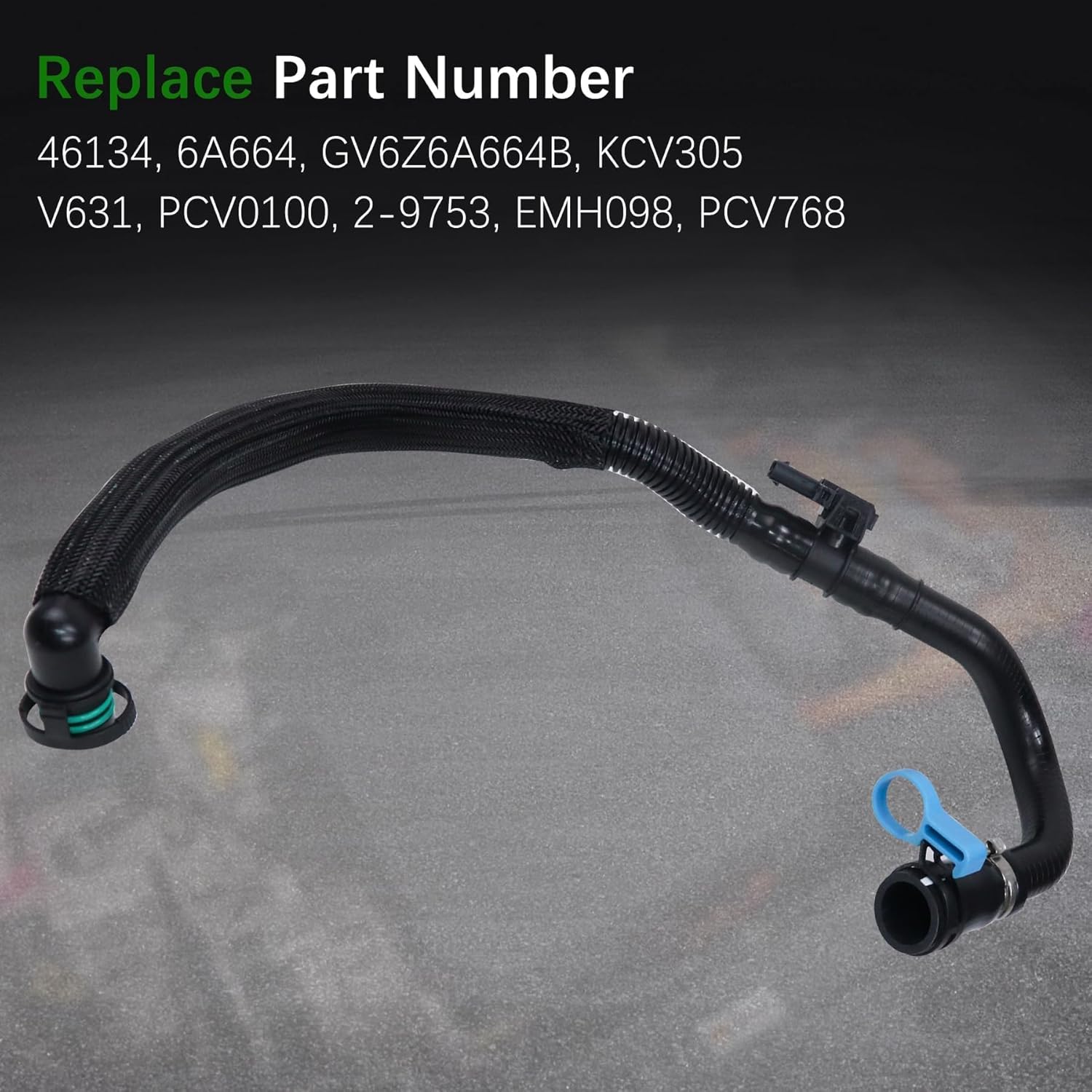 46134 PCV Valve Breather Tube Hose with Sensor Fit for Ford Escape 1.5L 2017 2018 2019, PCV Breather Tube Replace 6A664 GV6Z6A664B KCV305 PCV0100 V631 2-9753 EMH098 PCV768