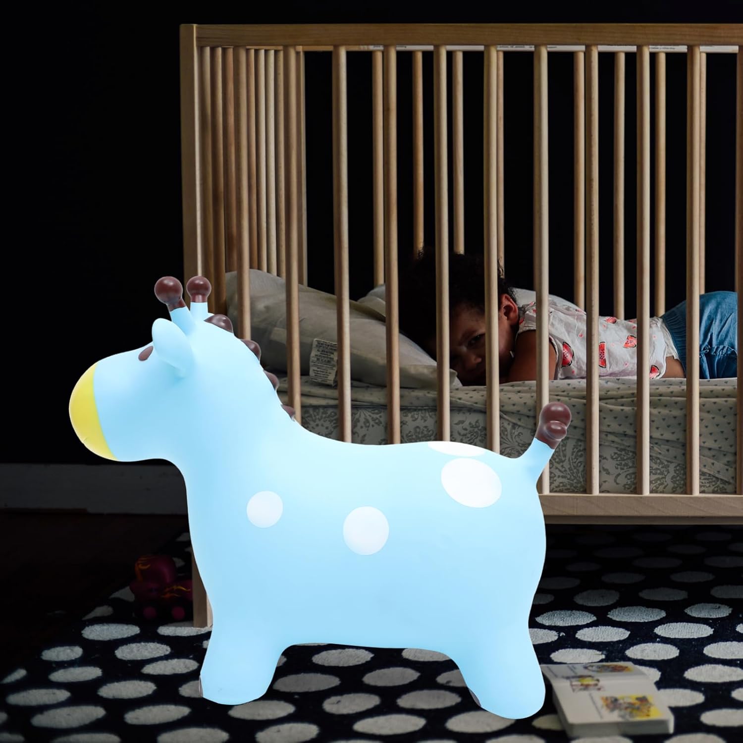 Inflatable Jumping Horse for Thickened Outdoor Educational Bouncing Mount with Air Pump for Developing Balance and Coordination Present