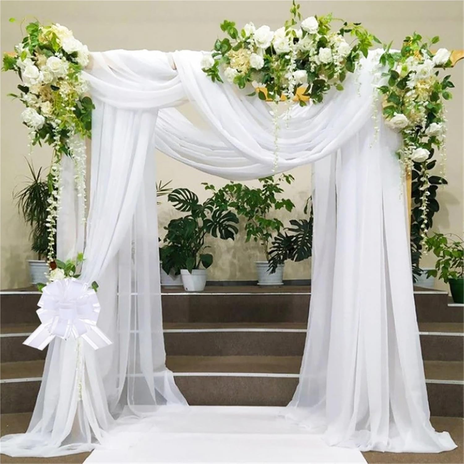Pull Bows for Gift Baskets 40Pcs Large White Pull Bow Ribbons for Wedding Car Chairs Decoration DIY Decor Craft Birthday Party Supplies