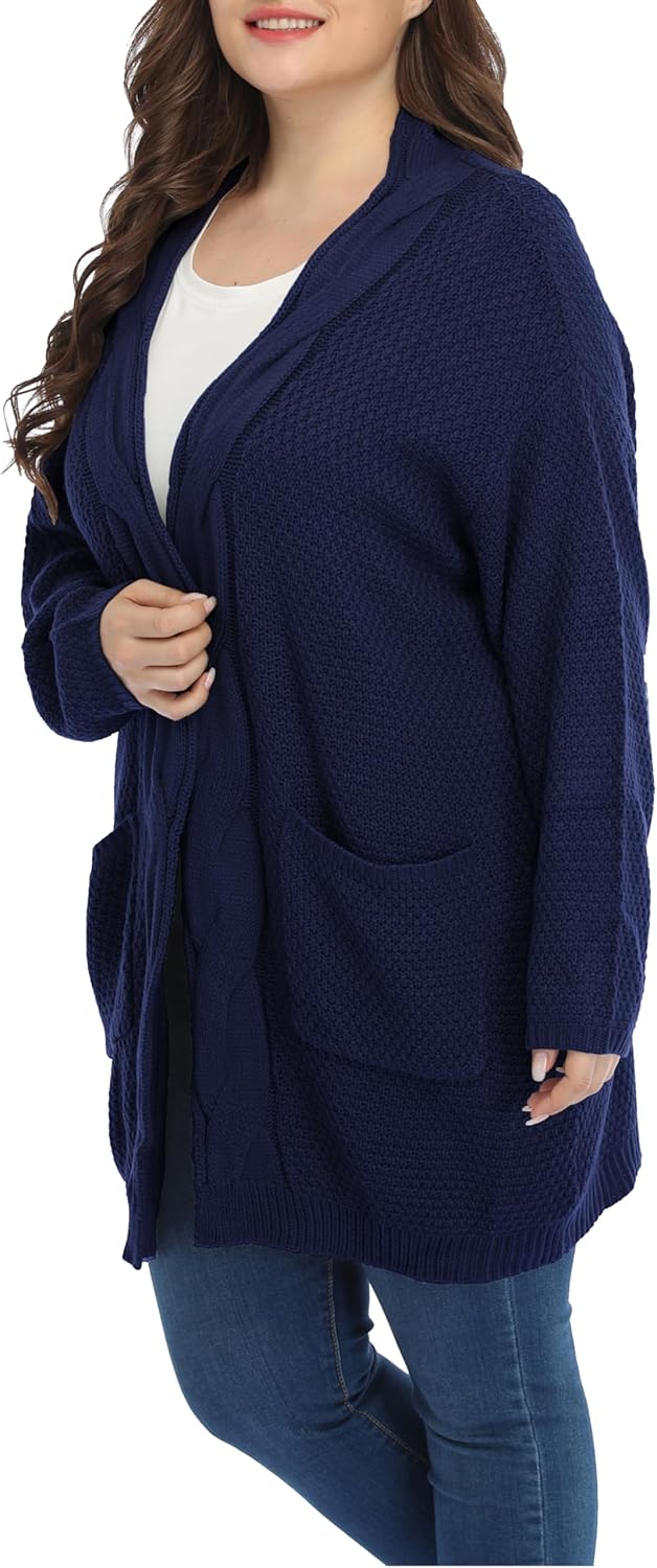 Shiaili Classic Plus Size Sweaters for Women Oversized Long Cardigans - Image 4
