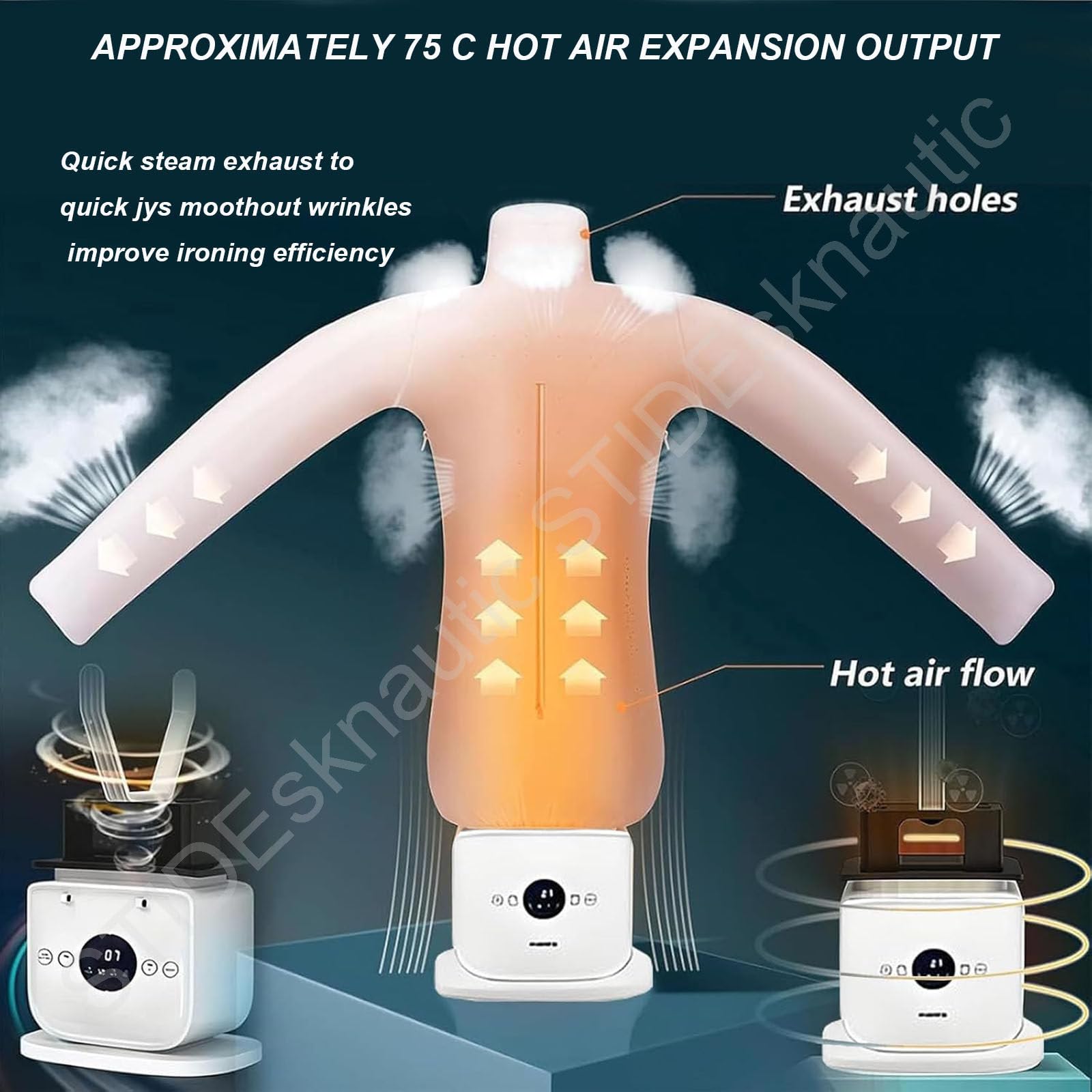 Automatischer Hemdenbüge mit Timer und Digitalanzeige Für Hemden,Blusen,T-Shirts,Hosen,Heiztemperatur: 60–70°C,Trocknet faltenfrei,1400W