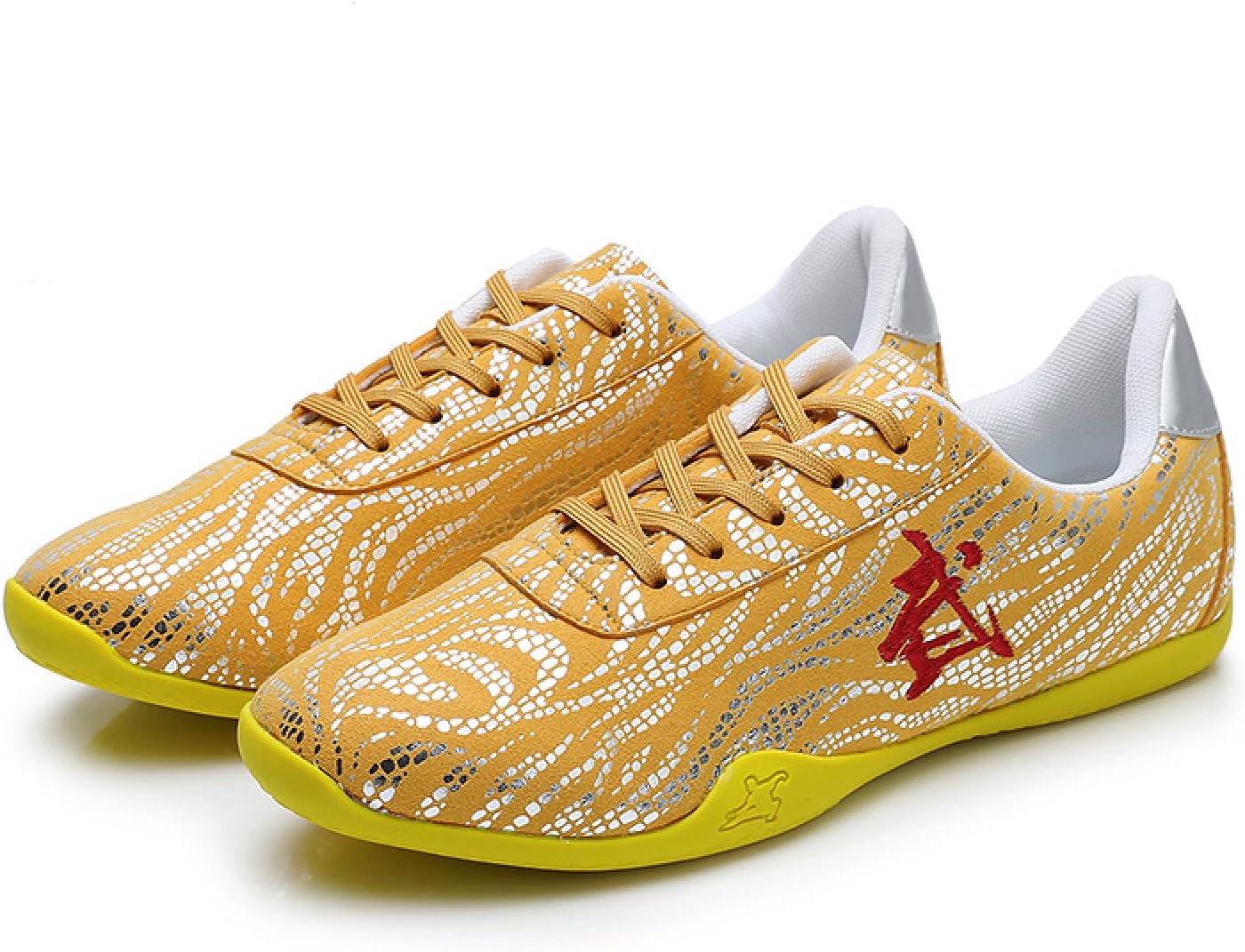 Tai Chi Sports Shoes,Kung Fu Shoes Rubber Bottom Martial Arts Shoes Practice Shoes Martial Arts Training Shoes,Yellow-39