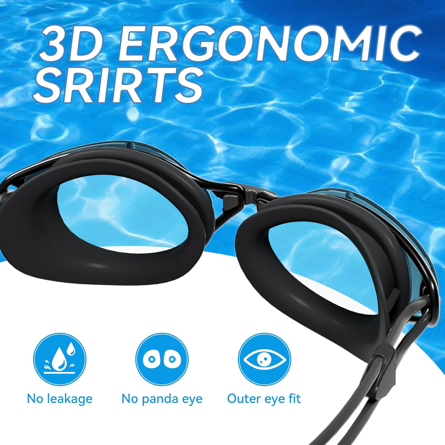 COPOZZ S3 Swim Goggles for Adult, Swimming Goggles Clear Vision Anti Fog UV400 Protection No Leaking for Men Women Youth - Image 6