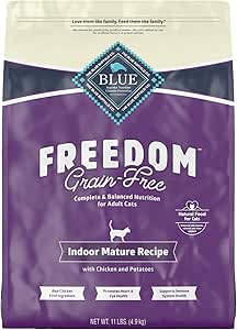 Blue Buffalo Freedom Grain Free Indoor Mature Dry Cat Food, Chicken