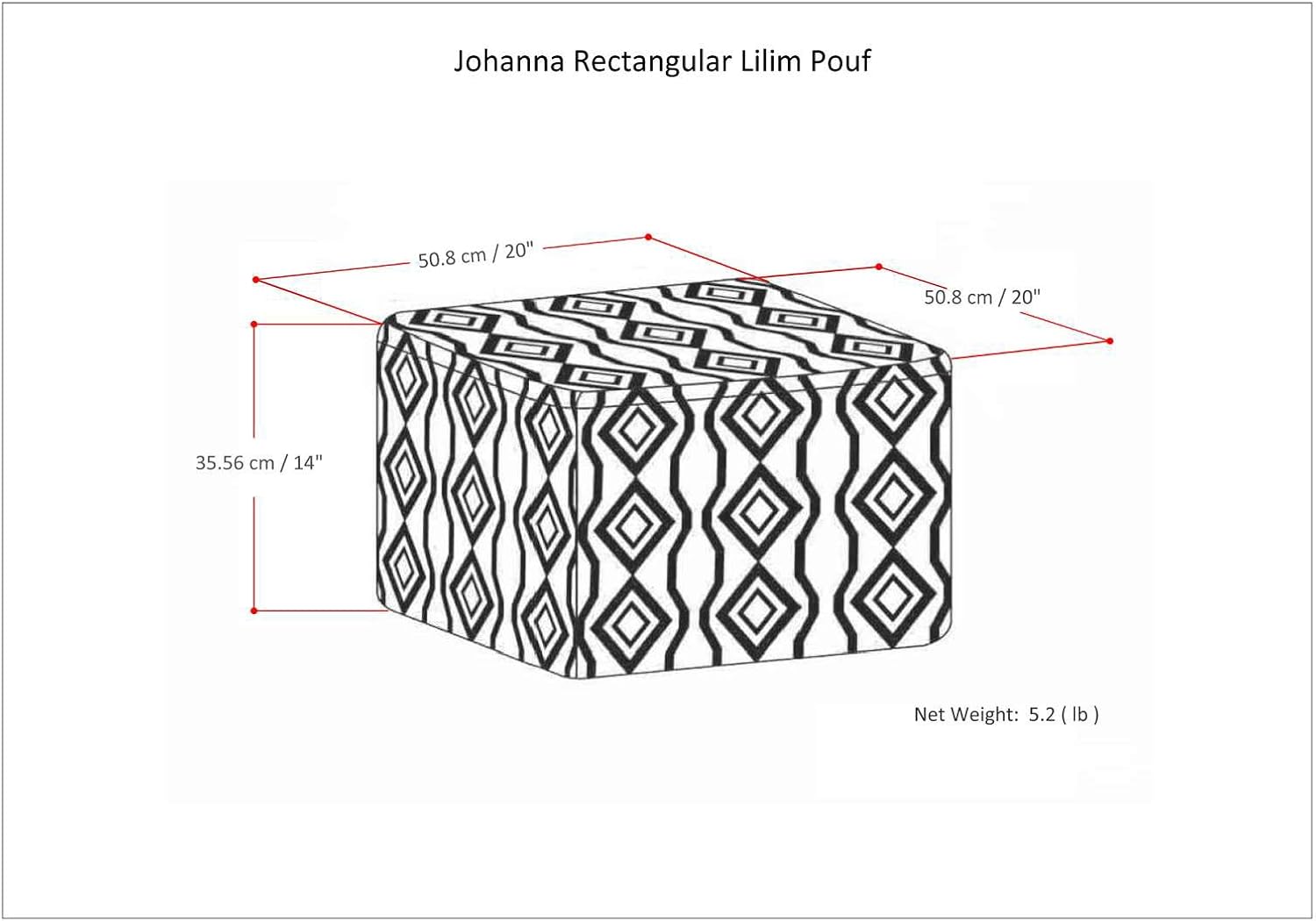 SIMPLIHOME Johanna Boho Square Pouf in Multi-Color KILIM Woven Jute for the Living Room, Bedroom and Kids Room