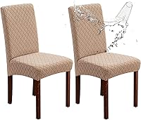 Vista 54 de Genina Fundas impermeables para sillas de comedor, fundas elásticas de jacquard para sillas de comedor, extraíbles y lavables, protector de silla