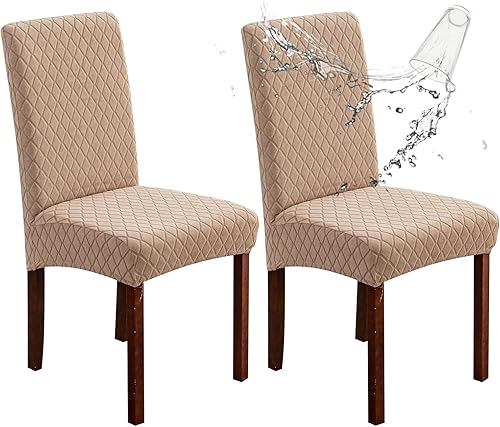 Vista 54 de Genina - Fundas impermeables para sillas de comedor, fundas elásticas de Jacquard, extraíbles y lavables, protector de silla para cocina, hotel