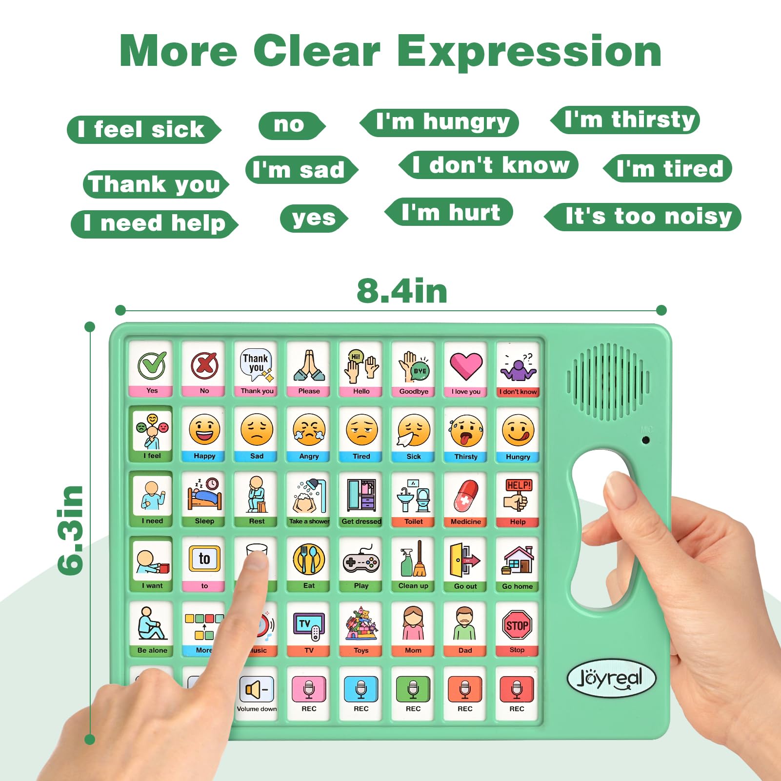 Joyreal Dispositivo AAC para autismo, herramientas de comunicación no verbal para terapia del habla y rehabilitación de accidentes cerebrovasculares. Tablero de comunicación para autismo con 5 botones