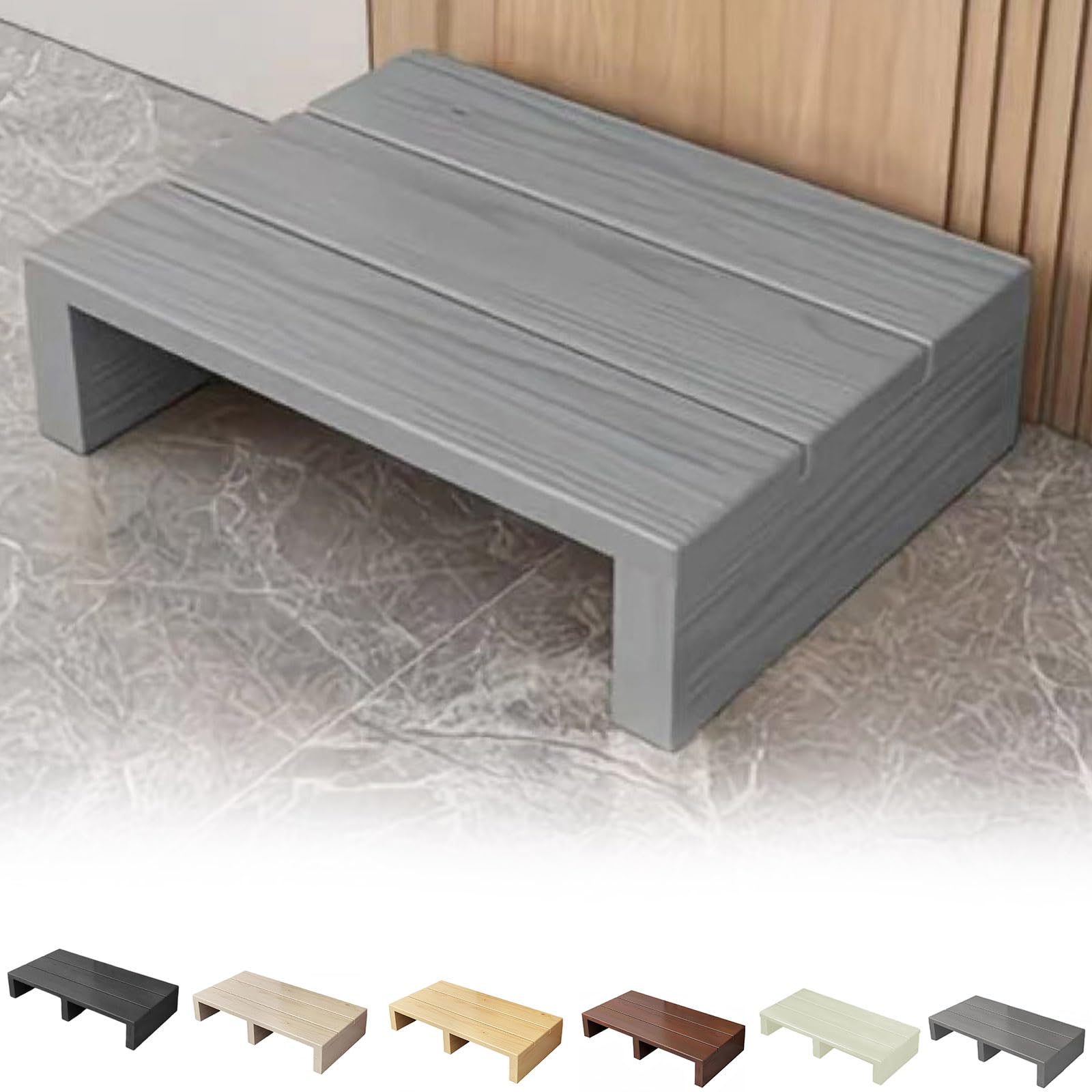 Pxkmouy Wooden Step Stool,Non-Slip Wooden Step Stool,Natural Wood Instant Height,11/15cm height,Entryway Step Stool,for bathroom,kitchen,bedside table and more,Lightweight,Durable,Anti-tipping