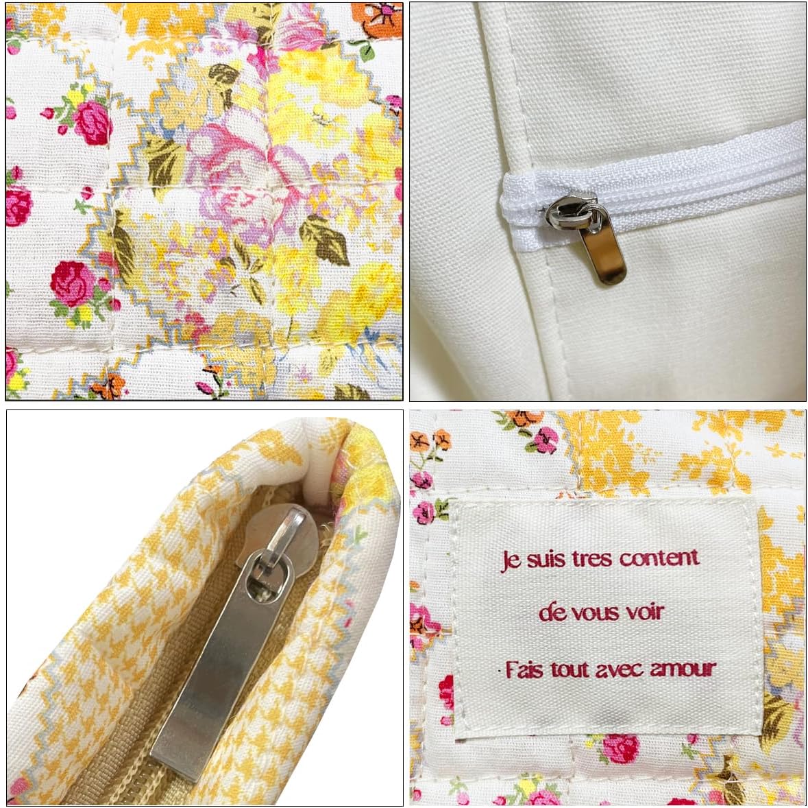 Sunwel Fashion Top Zipper Floral Quilted Bag Small Tote Bag for Women