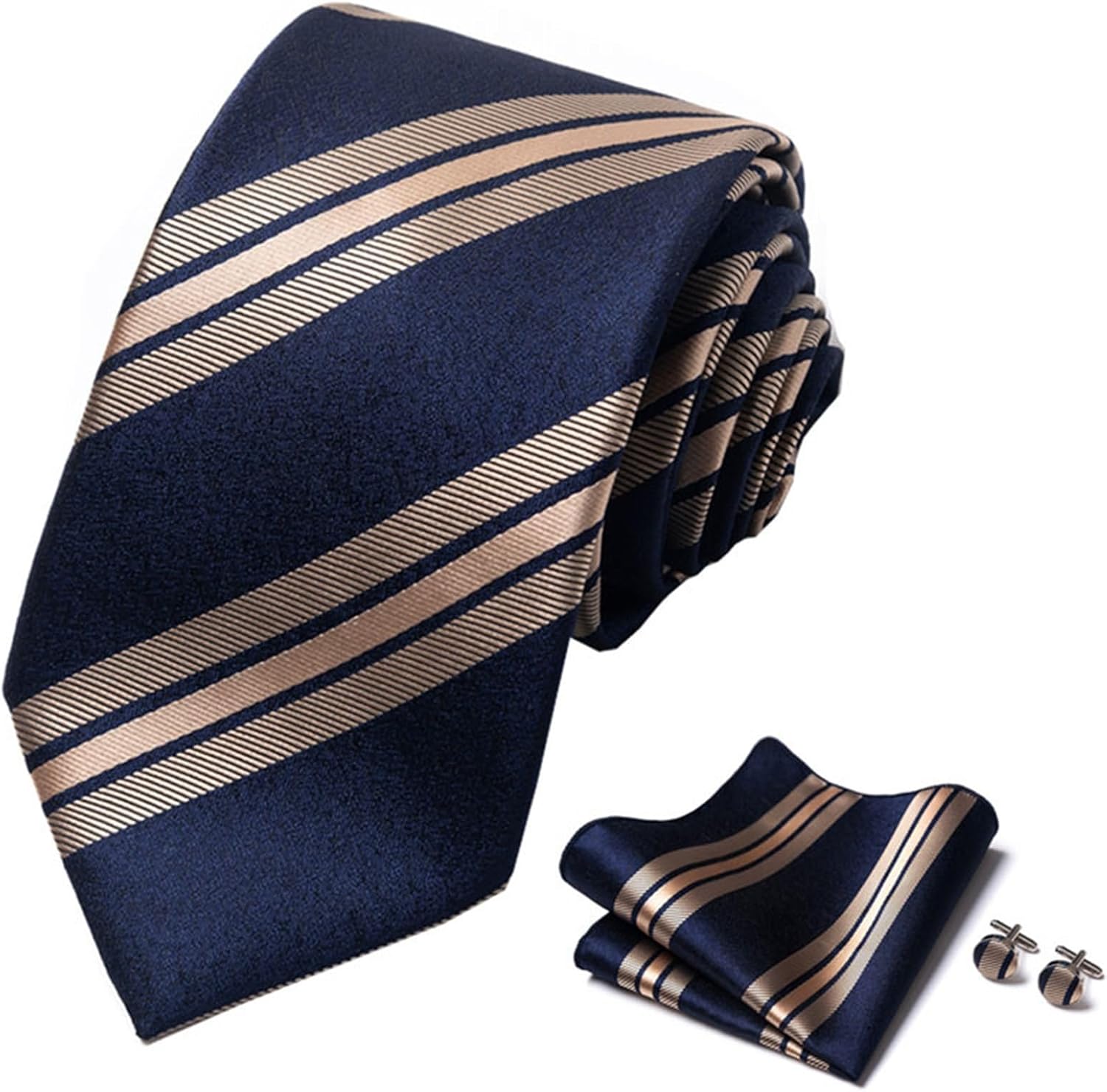 Men Ties Men's Tie Set Tie Square Cufflinks Combo Set Neckties(C)