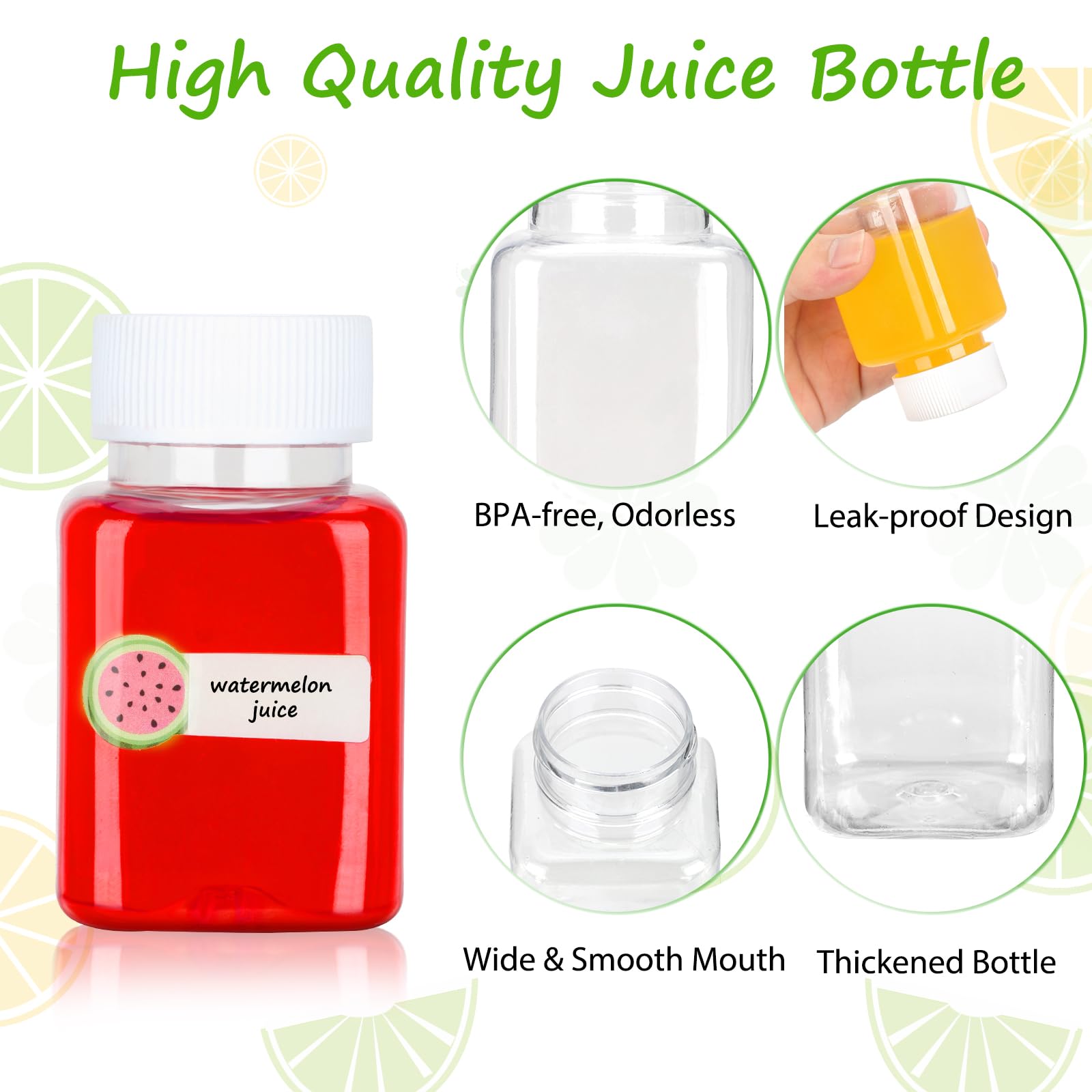 15 Bottigliette Di Succo In Plastica Trasparente Da 100 Ml Con Tappo A Vite - Perfette Per Viaggi, Salse, Sciroppi E Cosmetici - A Prova Di Perdita E Riutilizzabili