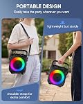 Machine de Karaoké pour adultes Enfants, Haut-parleur Bluetooth portable avec 2 Microphones sans fil avec lumières, PA Système de soutien des partis d'origine USB/TF/REC/FM/AUX(Aucun écran inclus)