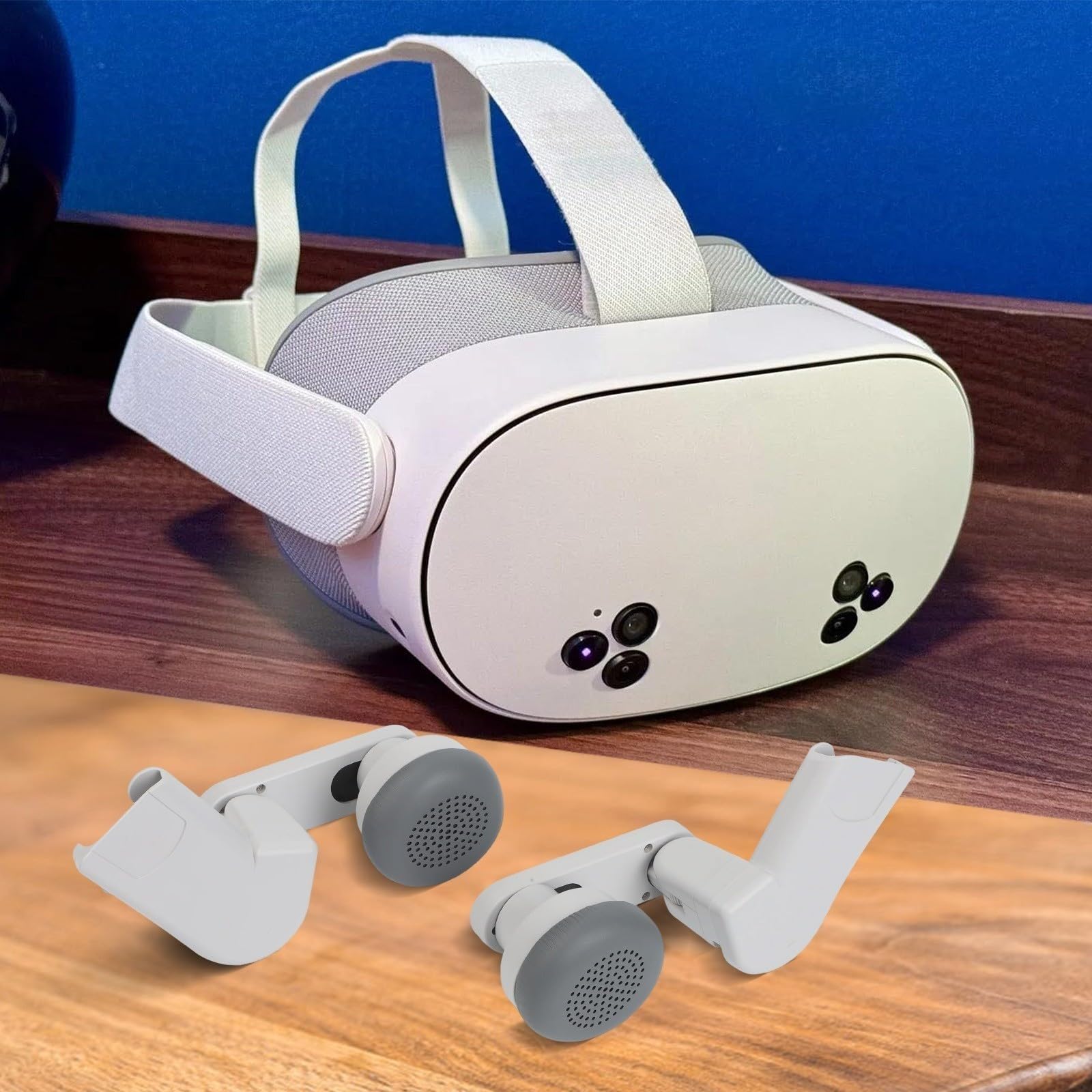 NexRen Orejeras envolventes de realidad virtual, para Meta para 3/3S, cubiertas de sonido ABS para bloquear el ruido externo, color blanco