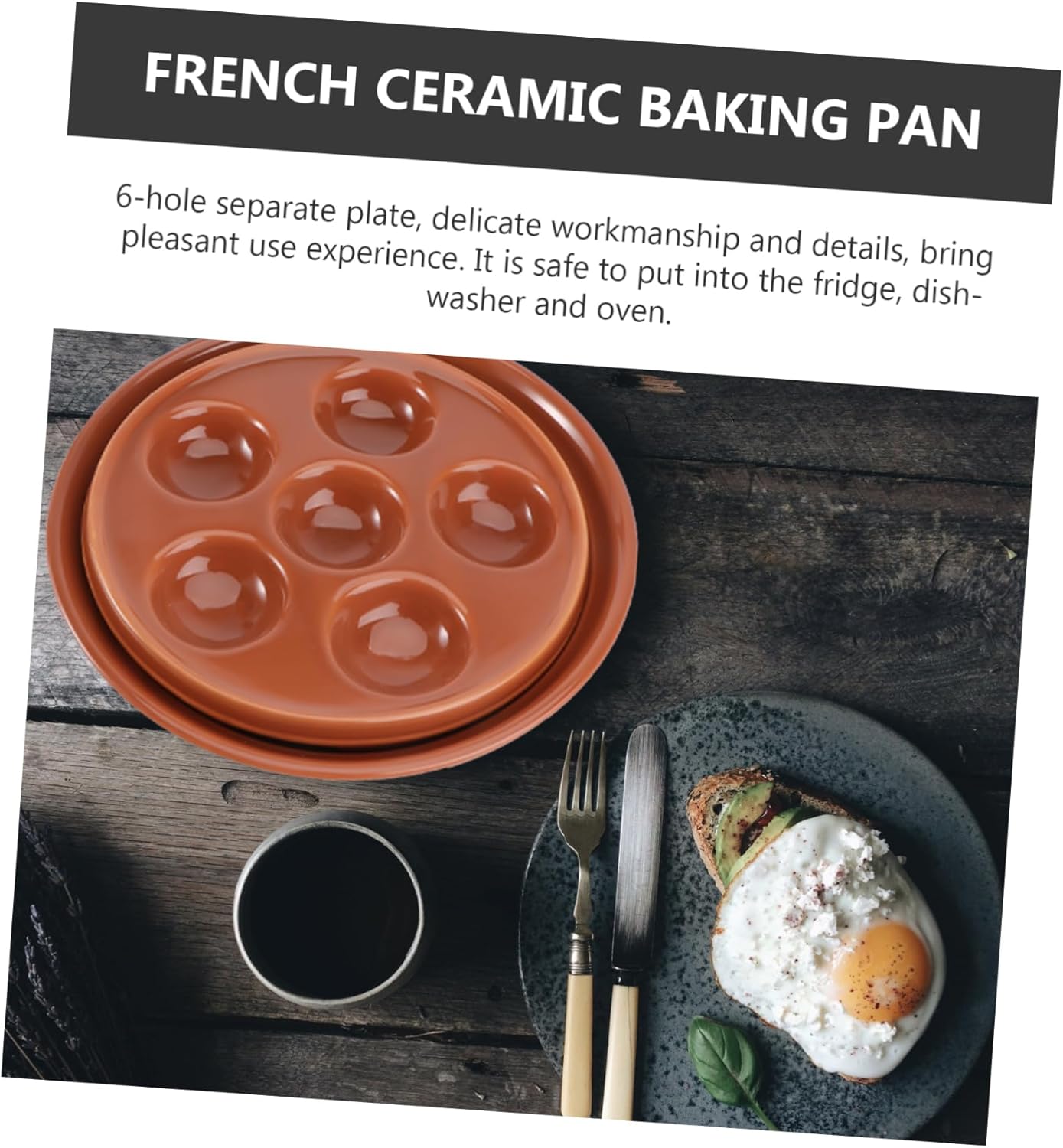 2pcs Ceramic Snail Baking Dish Multi-function Escargot Plates for Home Restaurant Dark Red Easy to Clean Stackable Evenly Heated Design