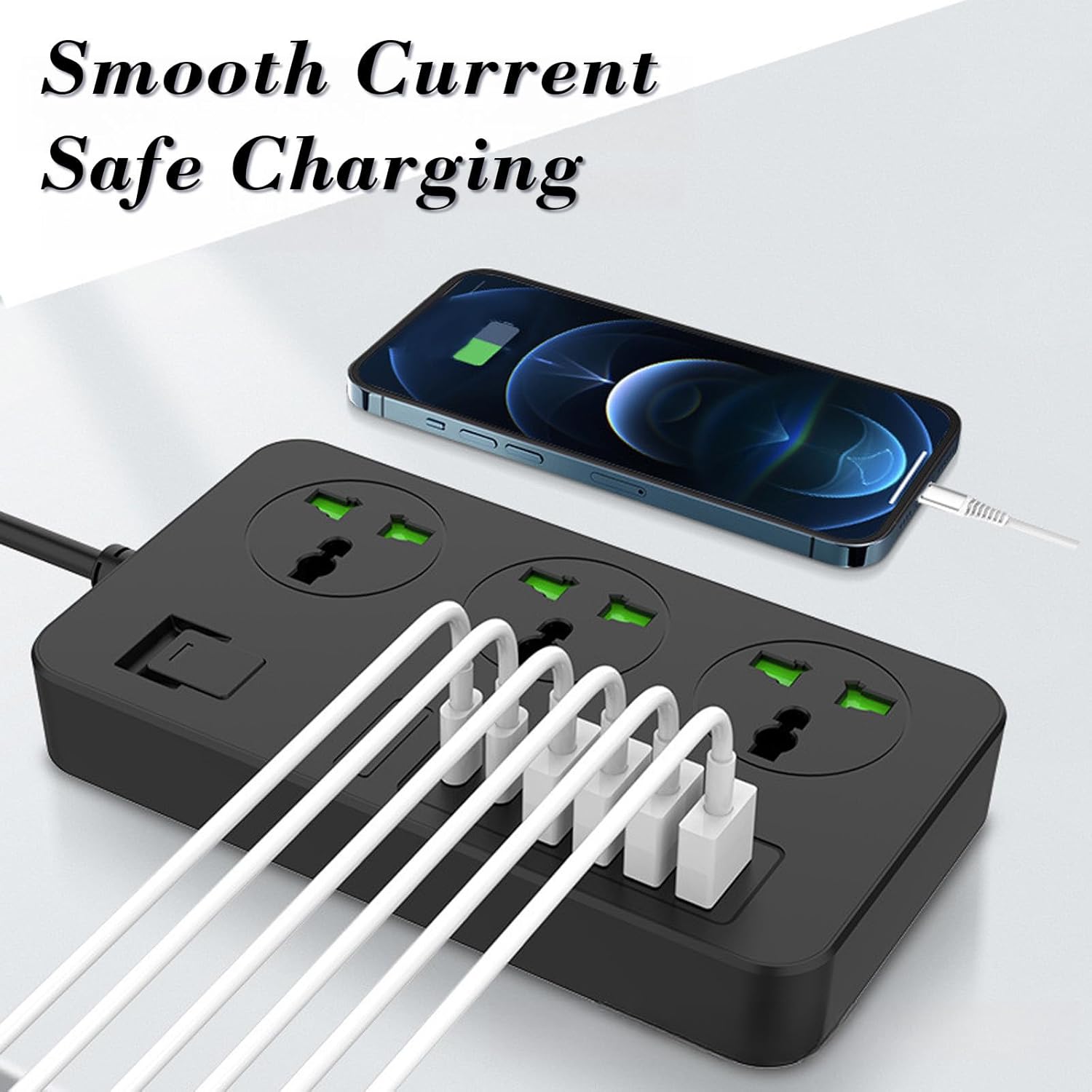 3 Outlets Power Strip Surge Protector 3000W Multi Plug Outlet with 6 USB, On/Off Botton, Extension Cord with Multiple Outlets, USB Outlet, Cruise Dorm Essentials Cool Stuff