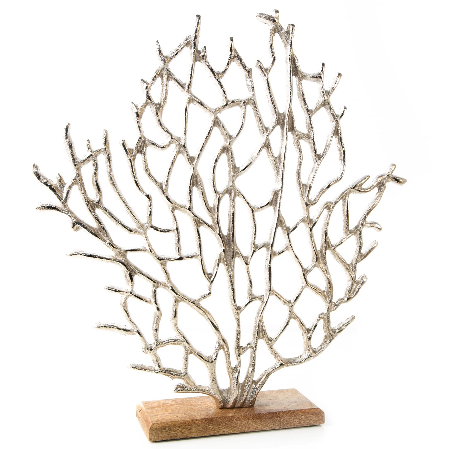 Logbuch-Verlag Decoración marítima de algas marítimas, coral, metal sobre base de madera, grande, regalo marítimo, baño, vacaciones, mar, 41 cm