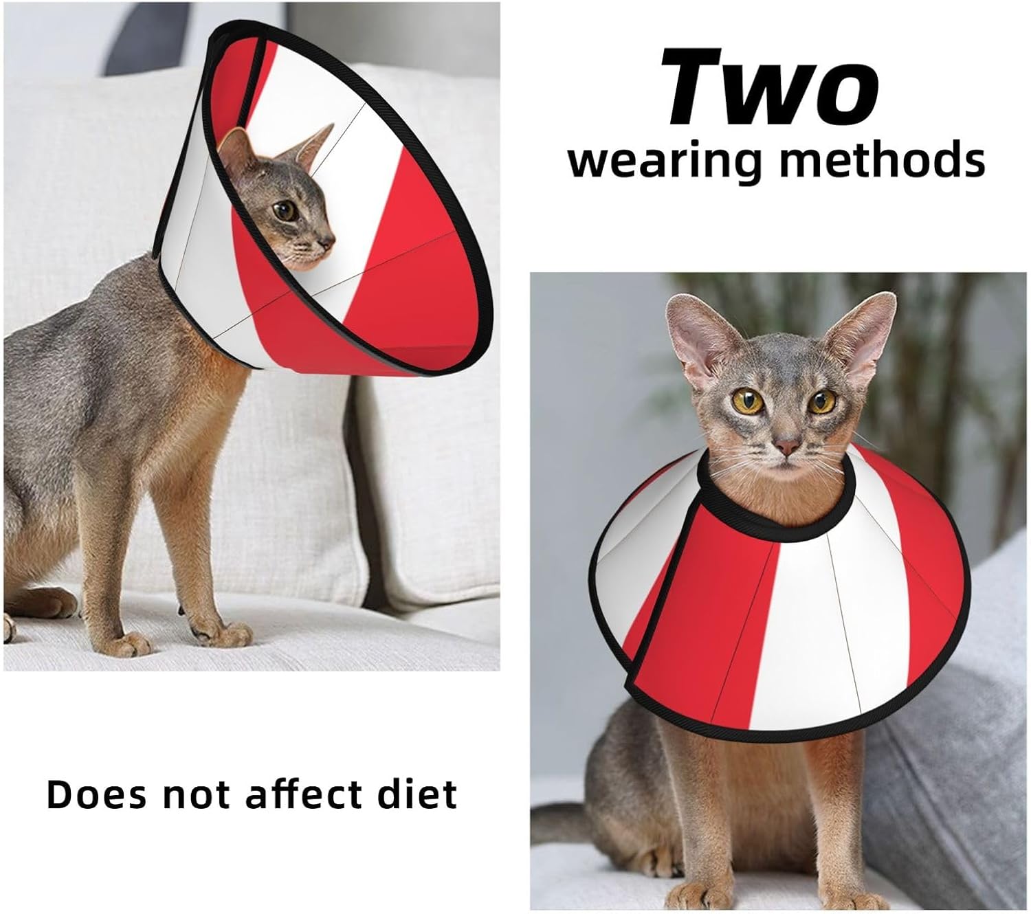 Custom Pet Cones - Unique Design Cat & Dog Cone, Collar for Post-Surgery Recovery, Adjustable Neck Austrian Flag Large