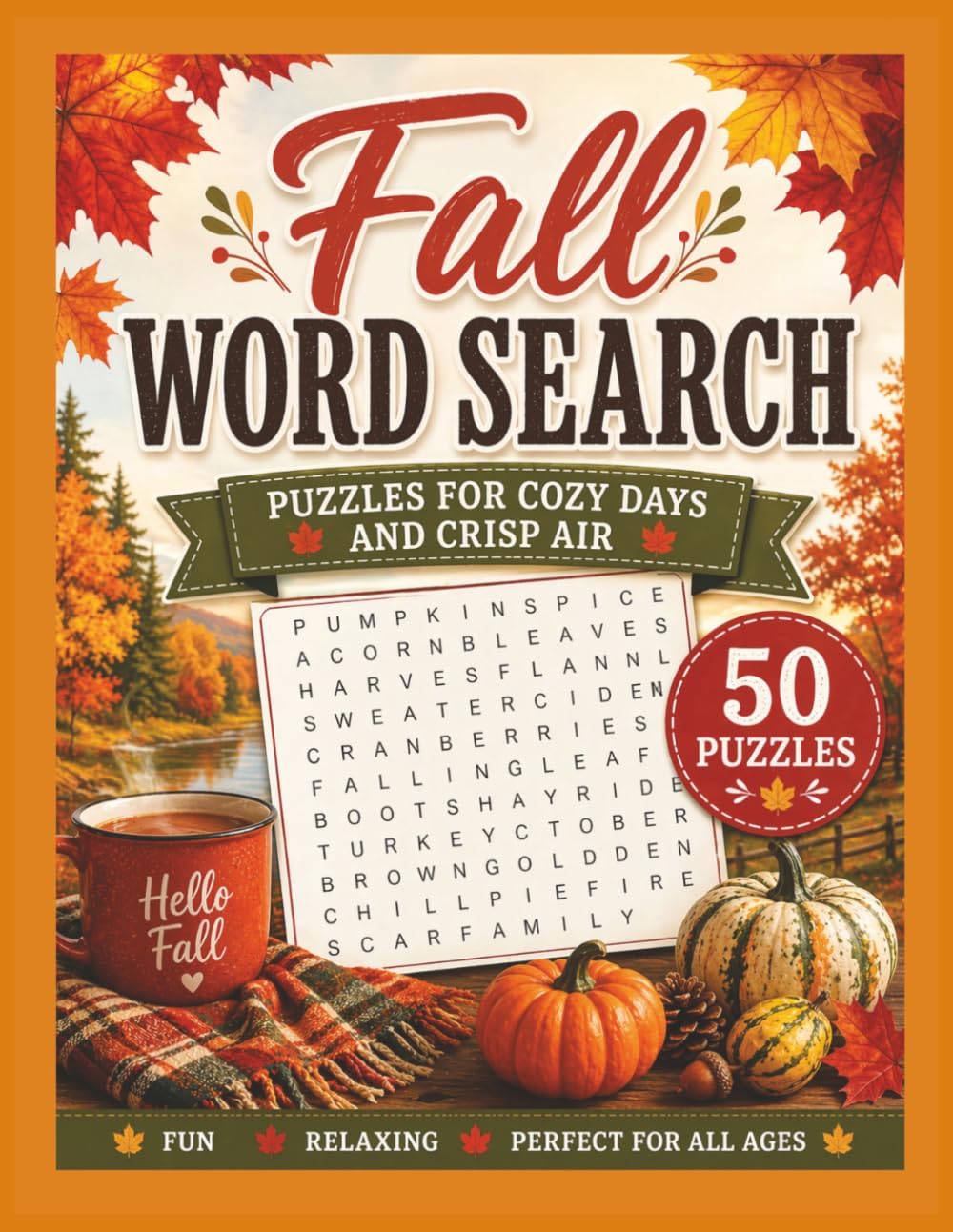 Fall Word Search: Fun Relaxing Cozy Days