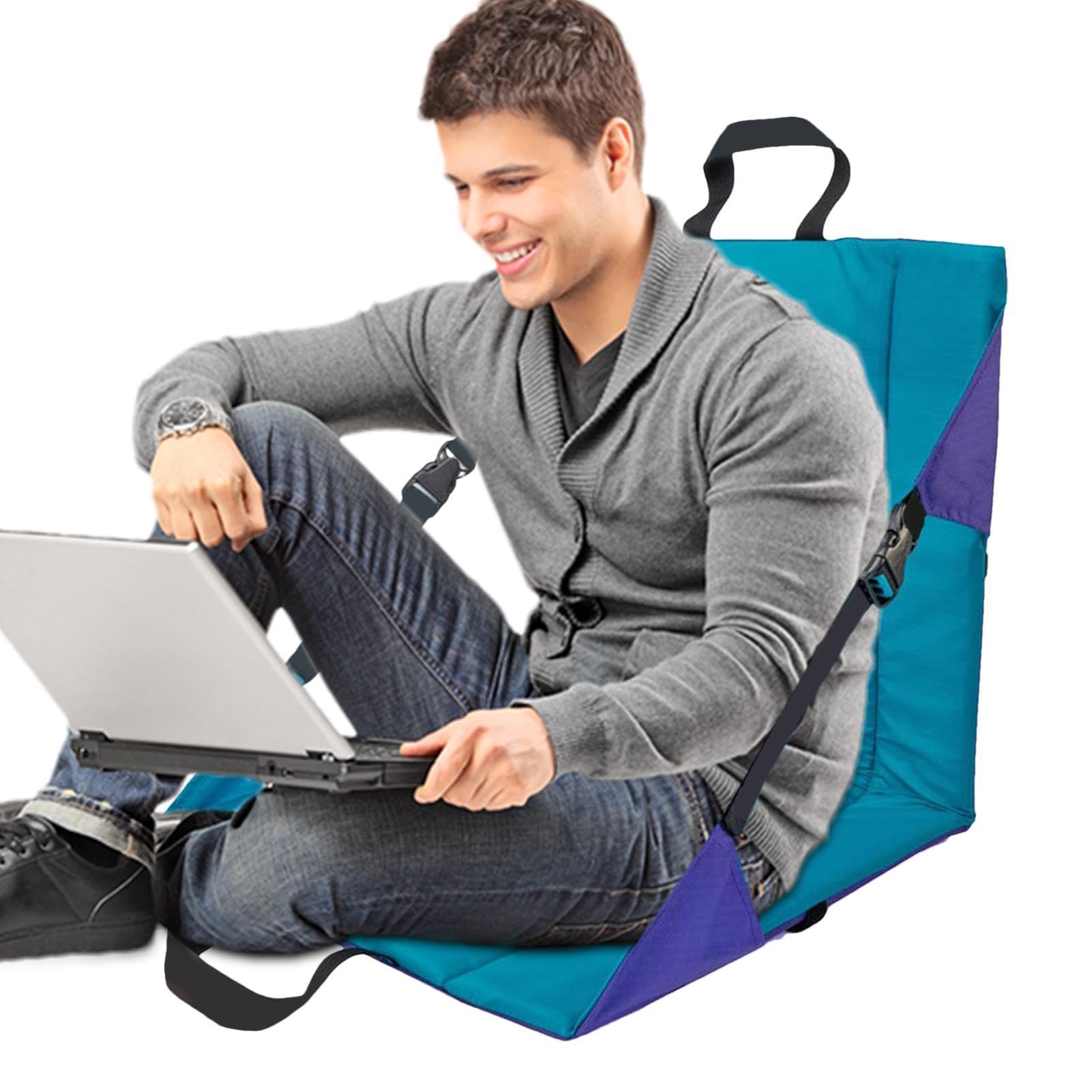 Chaise De Camping Pliante D'extérieur Avec Coussin De Siège Épais – Chaise De Plage Portable Résistante Aux Taches Et À L'humidité | Siège À Dossier Confortable Pour Les Concerts Et Les Voyages (1 Piè