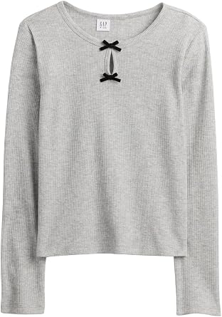 GAP Girls Long Sleeve Waffle Top