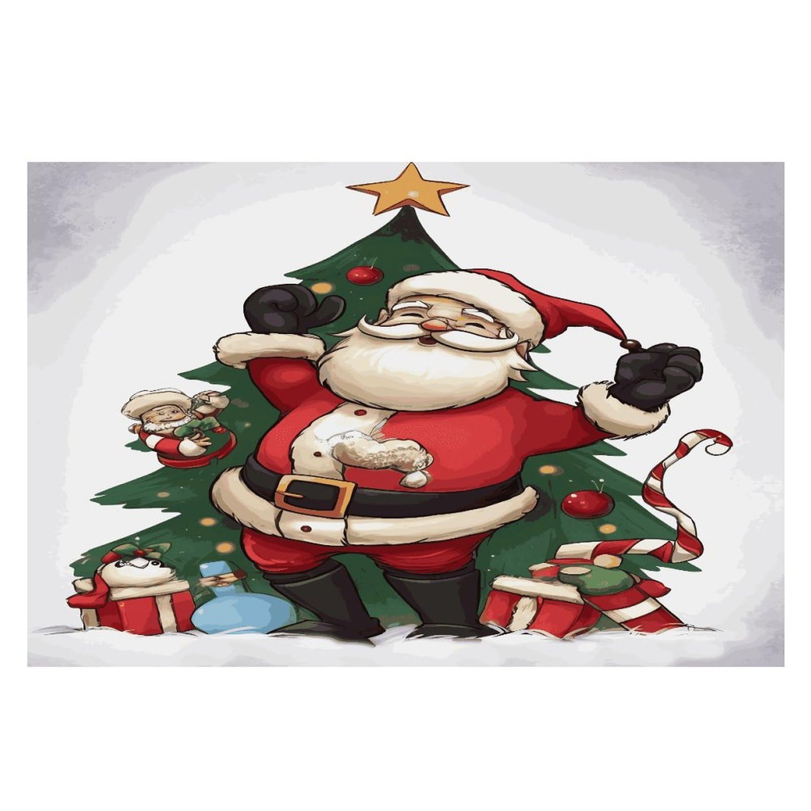 Merry Christmas Placemats Heat-Resistant Washable Place Mats Anti Slip Dining Table Place Mats Wipeable Dining Table Mats Kitchen Decoration Placemats 17.7’’×11.8’’