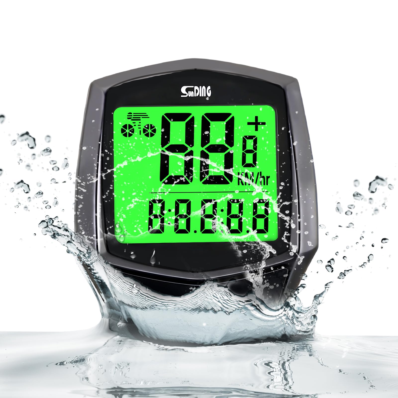 AMFUN Bike Computer-Universal 16 Functions-IPX5 Waterproof -GPS Speedometer, Backlit Touch Screen,Cycle Computer,Bike Speedometer,Bike Odometer, for All Bikes-Black