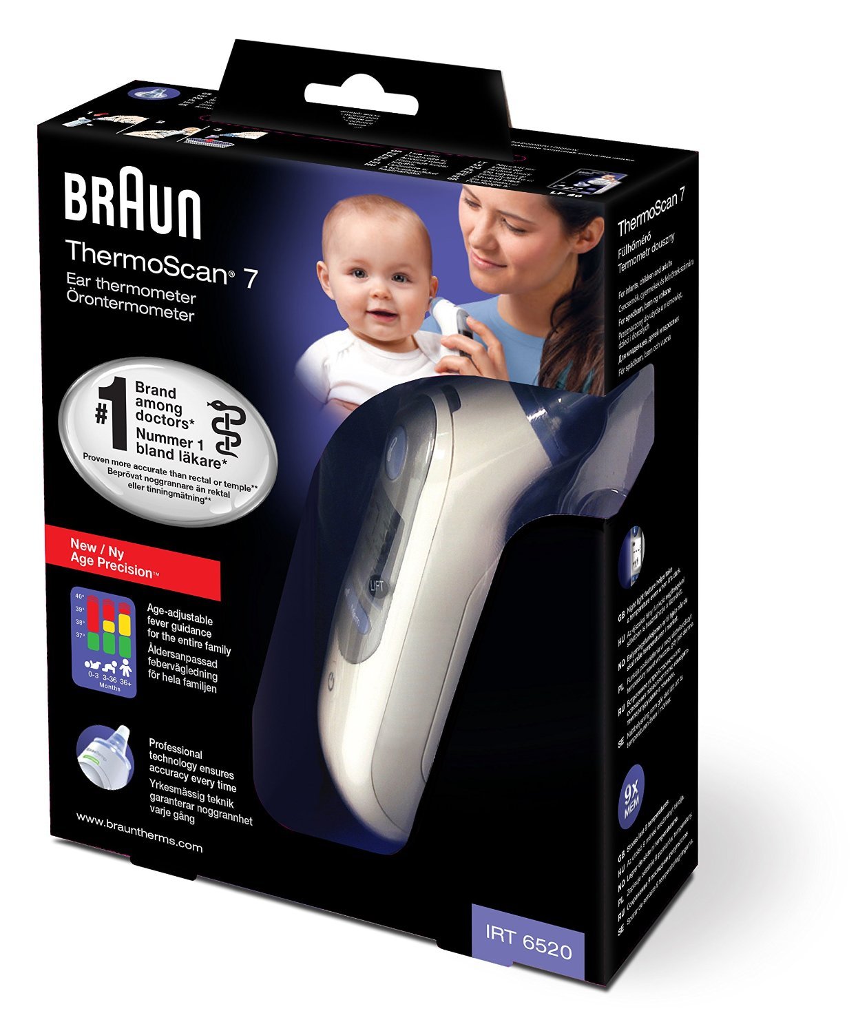 Braun Thermoscan 7 IRT6520 Thermometer (European Version),Clear