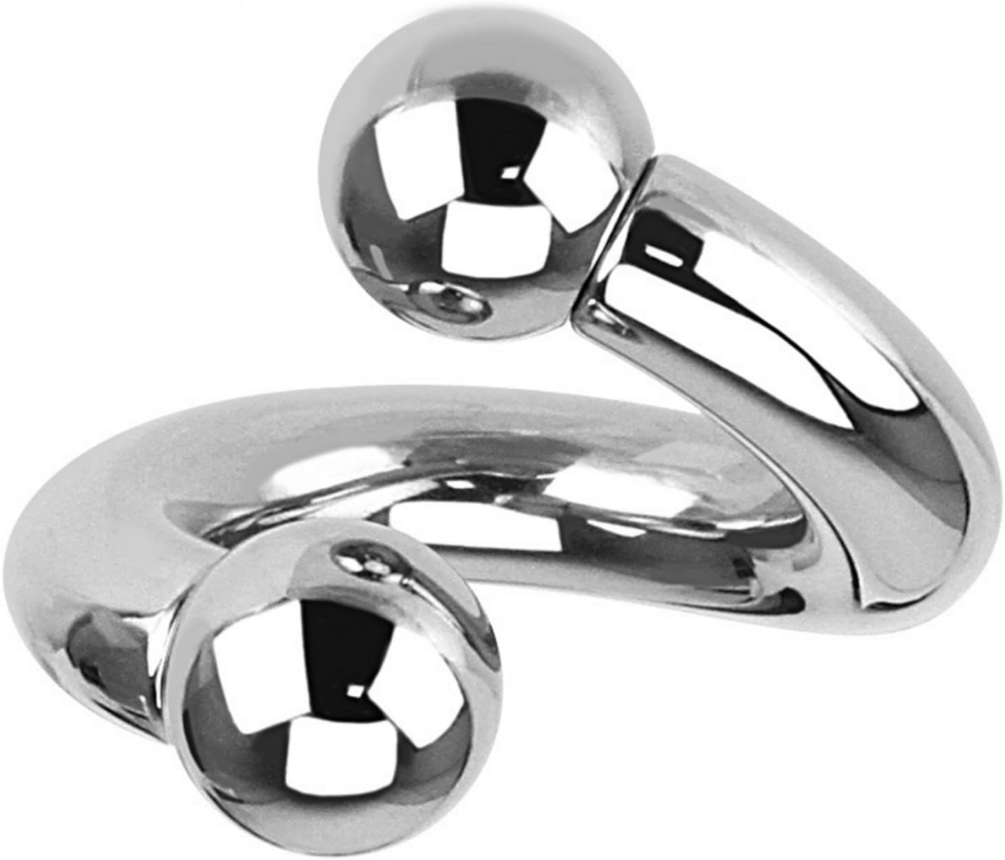 BYB BarbellsInternally Threaded Stainless Steel Twist with Ball Ends for Stretched Piercings