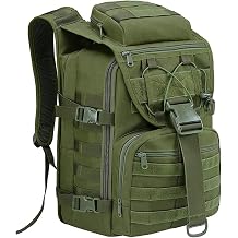 40L Military Tactical Backpack, Waterproof Army Assault Bag, Outdoor Sports Hiking Camping Travel Rucksack Green