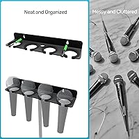 Vista 3 de Soporte Múltiple de Micrófonos Mejorado 2025 para Soporte de Micrófono, Organizador de Almacenamiento para Micrófonos Dinámicos Cableados e