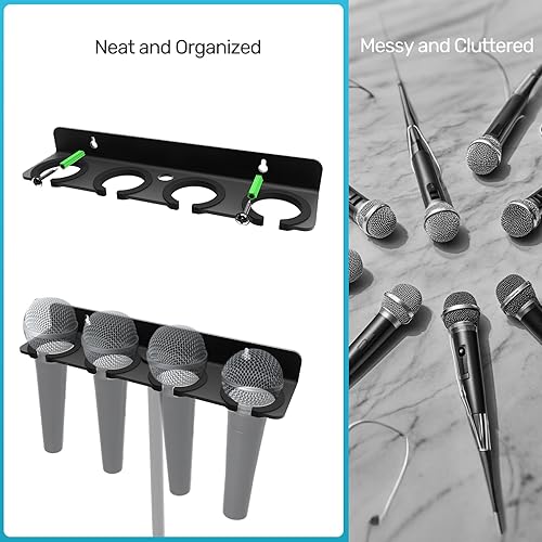 Miniatura 3 de Soporte de micrófono múltiple actualizado 2025 para soporte de micrófono, organizador de almacenamiento para micrófonos dinámicos e inalámbricos de