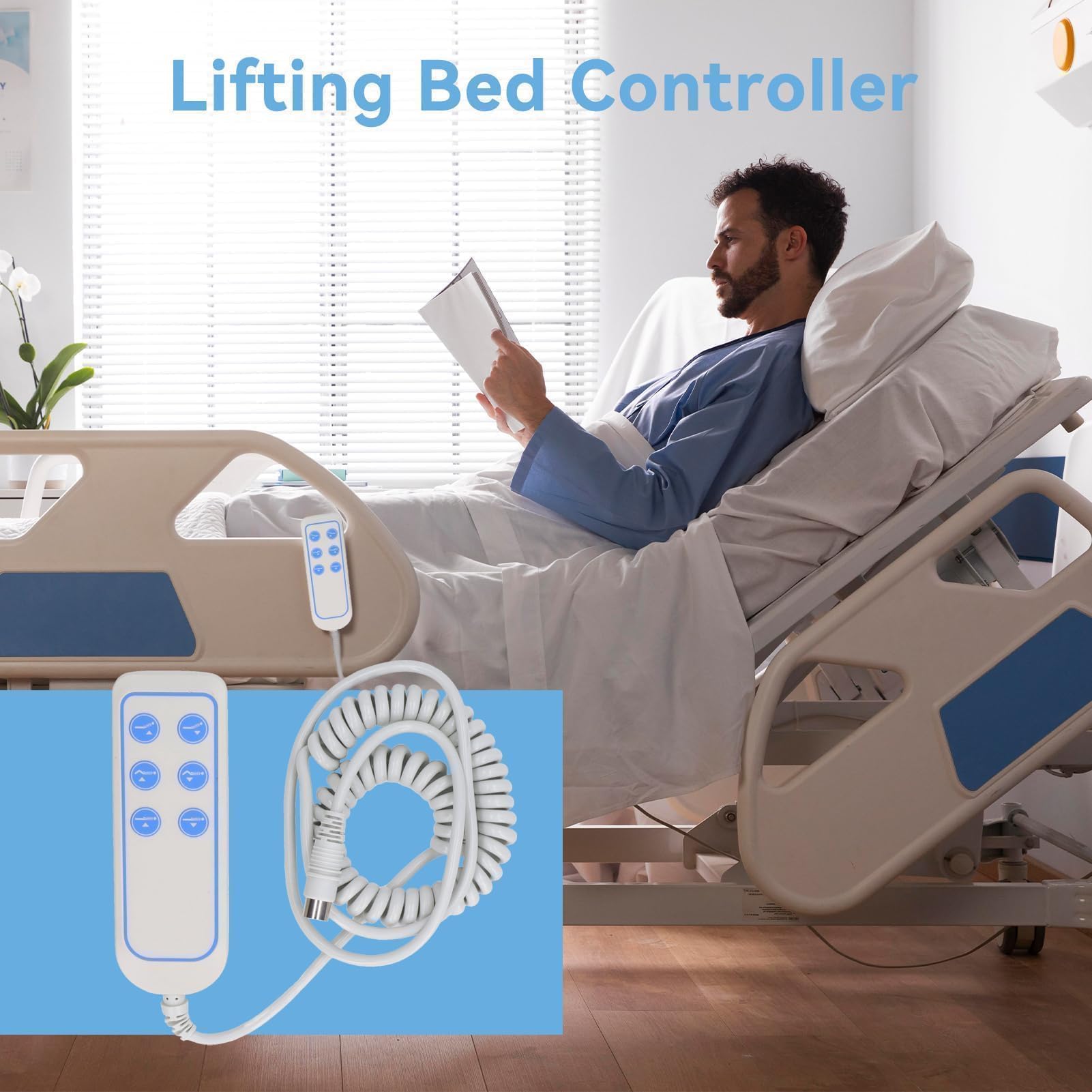 Controller Per Poltrona Reclinabile, Controller Per Letto Elevabile Elettrico in PVC IP66, Comando Manuale Per Poltrona Elevabile, Telecomando Per Poltrona Reclinabile Elettrica Per Ospedale (8 Pin)