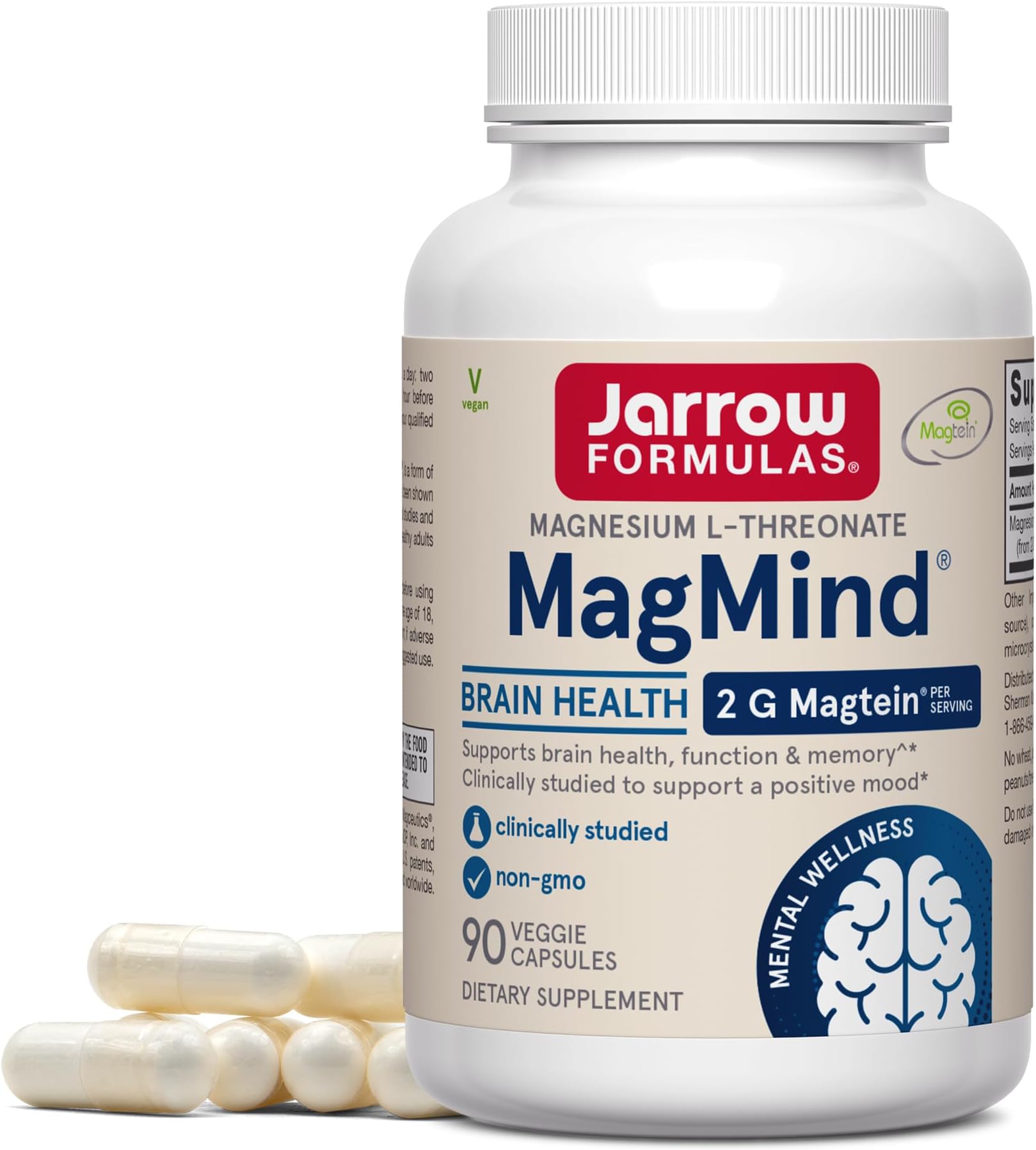 Jarrow Formulas Magmind Nutritional Supplement, 90 Count