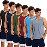 6 Pack Men&apos;s Quick Dry Workout Tank Tops Breathable Gym Sleeveless Muscle Shirts for Active Men