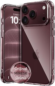 Minesk iPhone 17 PRO/18 PRO ile Uyumlu Crystal Clear (Ultra Şeffaf Silikon) Kılıf Arkası Sert Polikarbonat Kenarları Yumuşak TPU Darbe Emici iç Hava Yastığı Destekli Kapak (17 Pro/18 Pro)