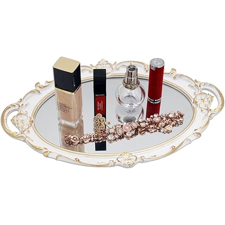 DRULINE Spiegeltablett Mit Kronenrand - 25cm Durchmesser In Silber