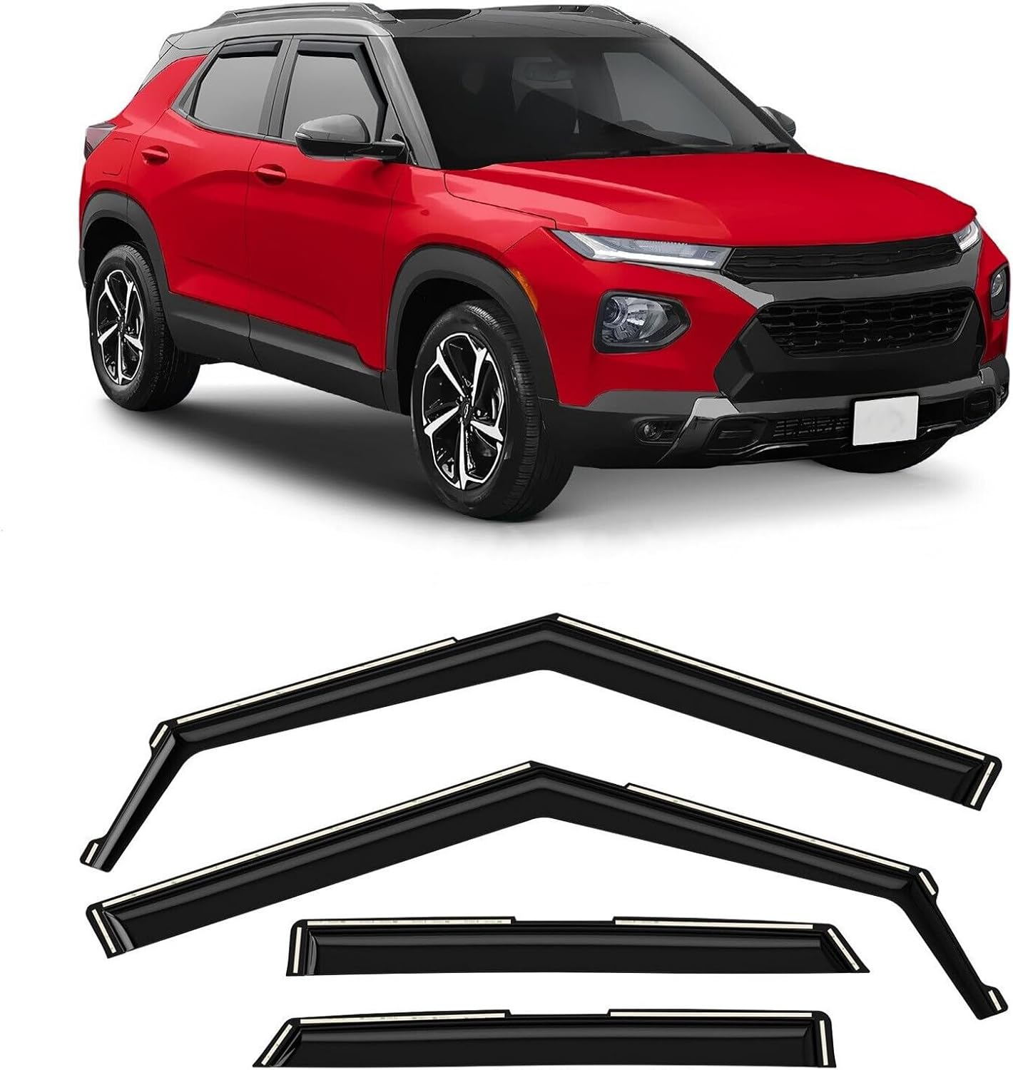 Window Deflector Fit for Chevy Trailblazer 2021-2025 2 Door Window Visor Tape on