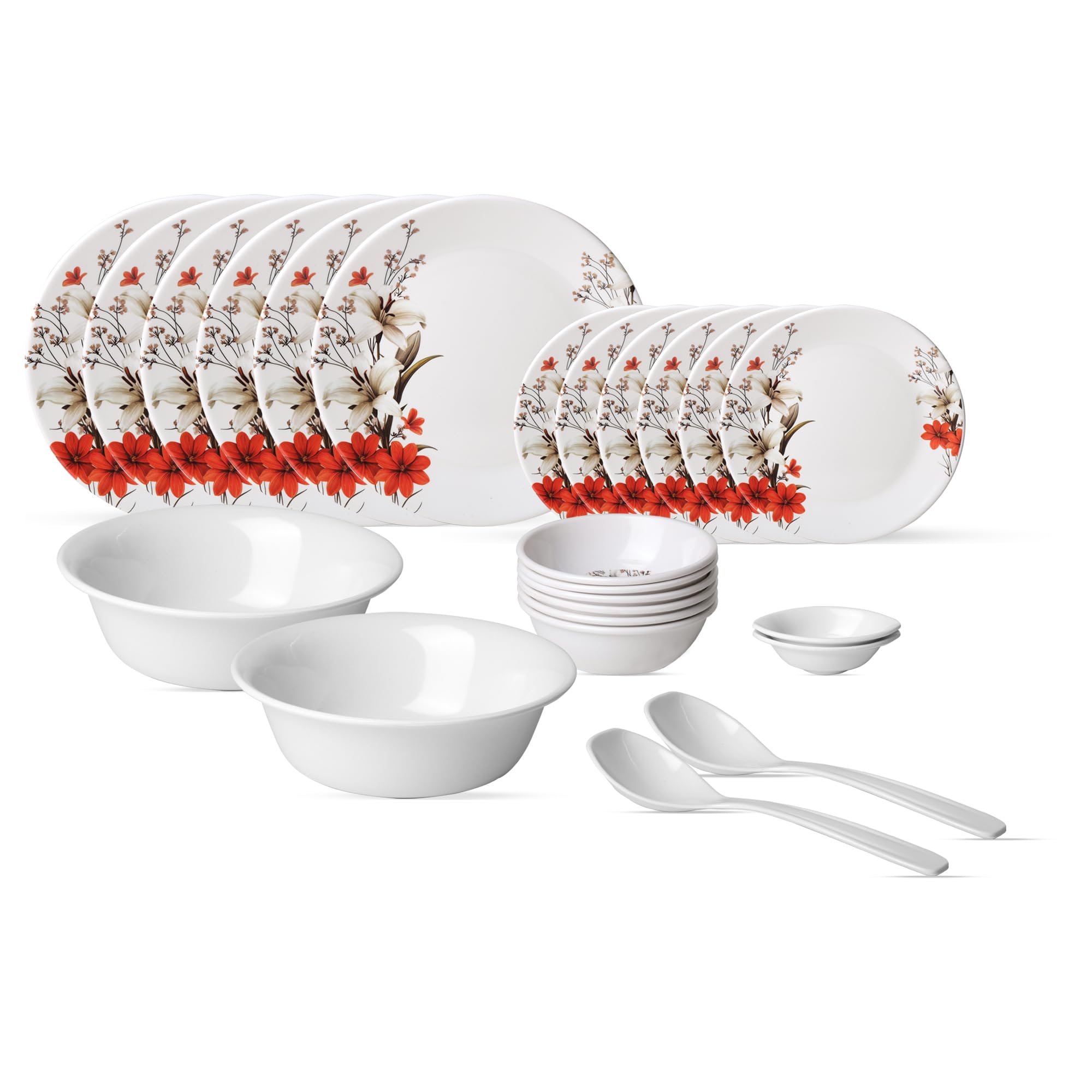 Golden Fish 24-Piece Melamine Dinner Set - Durable & Stylish -14