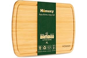 Homaxy Bamboo Cutting Board with Juice Groove