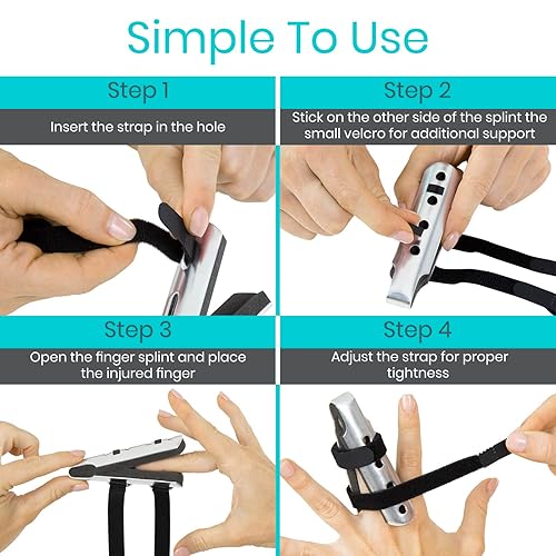 Miniatura 4 de Vive Férulas para dedos  Soporte de mazo para gatillo, medio, meñique, anillo, dislocado para el pulgar, inmovilizador de aluminio metálico con