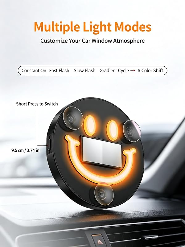 ChayWillow LED Smiley Face Car Atmosphere Light – product photo 6 of 8