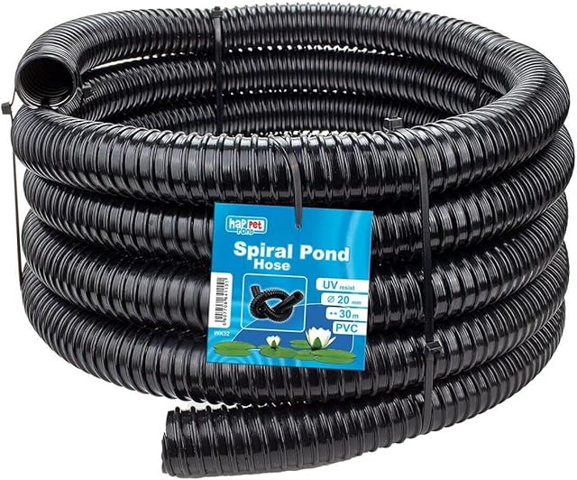 Black Corrugated Flexible Pond Hose Fish Garden Filter Pump Marine Flexi Pipe 20 25 32 38 40 50mm - 1" 1.25" 1.5" 2" (20mm (0.75"), 1 Metre)