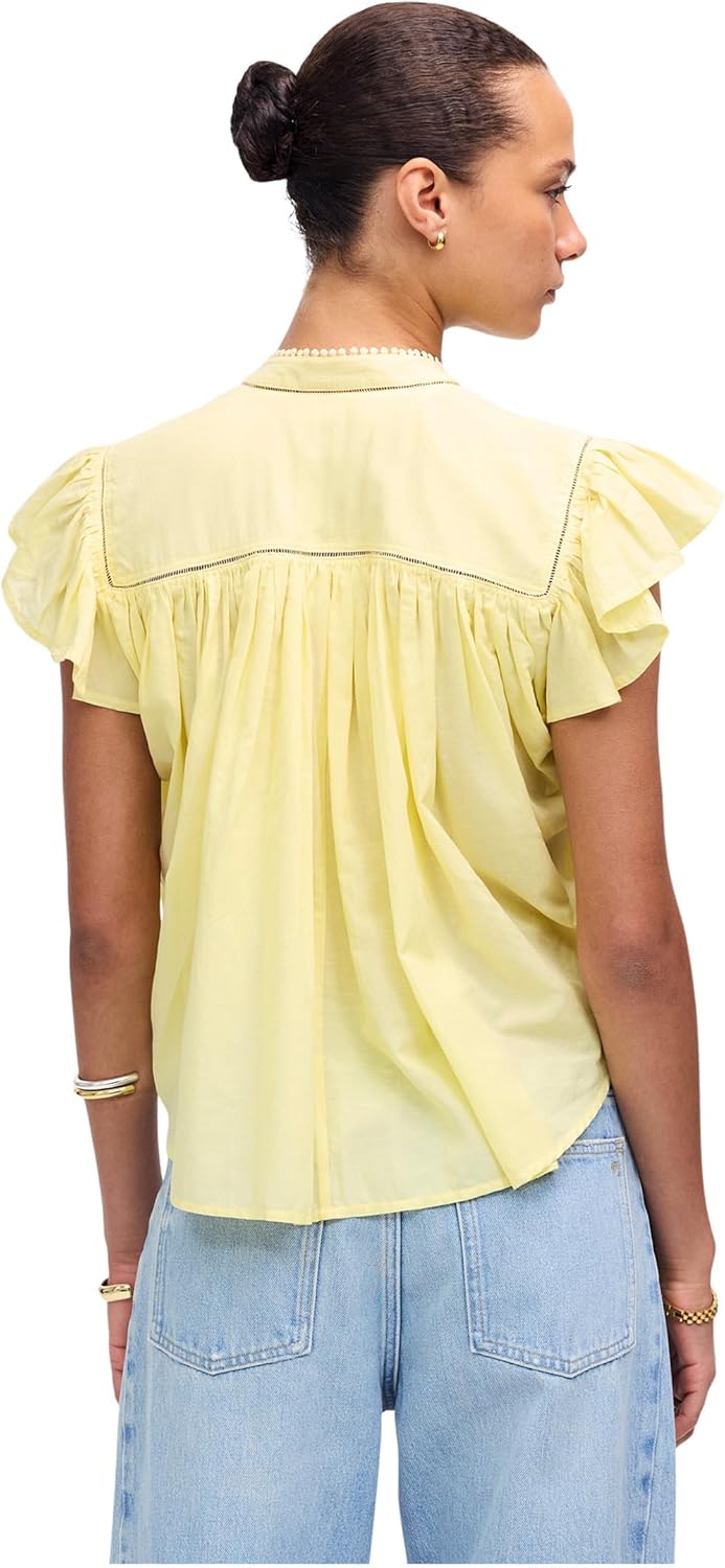Madewell Womens Alana Top in Cotton Viscose Voile - Image 4