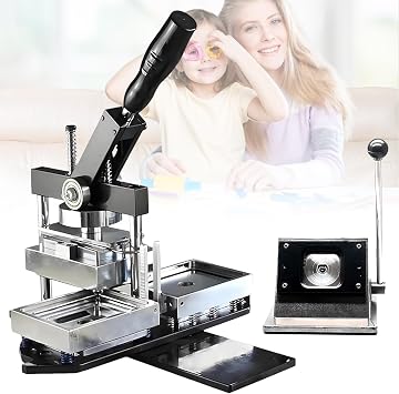 Magnet Maker Machine DIY Badge Maker Machine Kit with 100 Sets Supplies, Rectangle Fridge Magnet Button Making Tool with Paper Cutter 90x65mm/3.5x2.5in