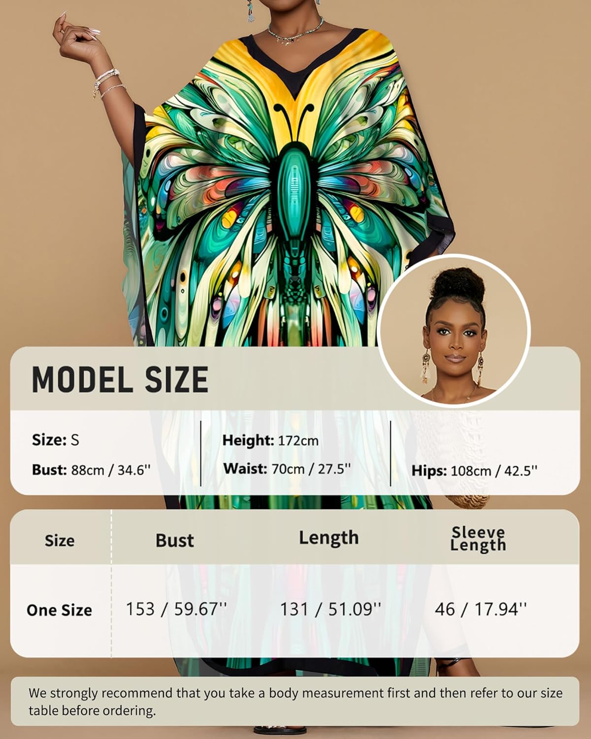 Bsubseach Kaftan Dresses for Women Floral Print Caftans Bathing Suit Cover Ups Plus Size Long Beach Coverup Dress - Image 4