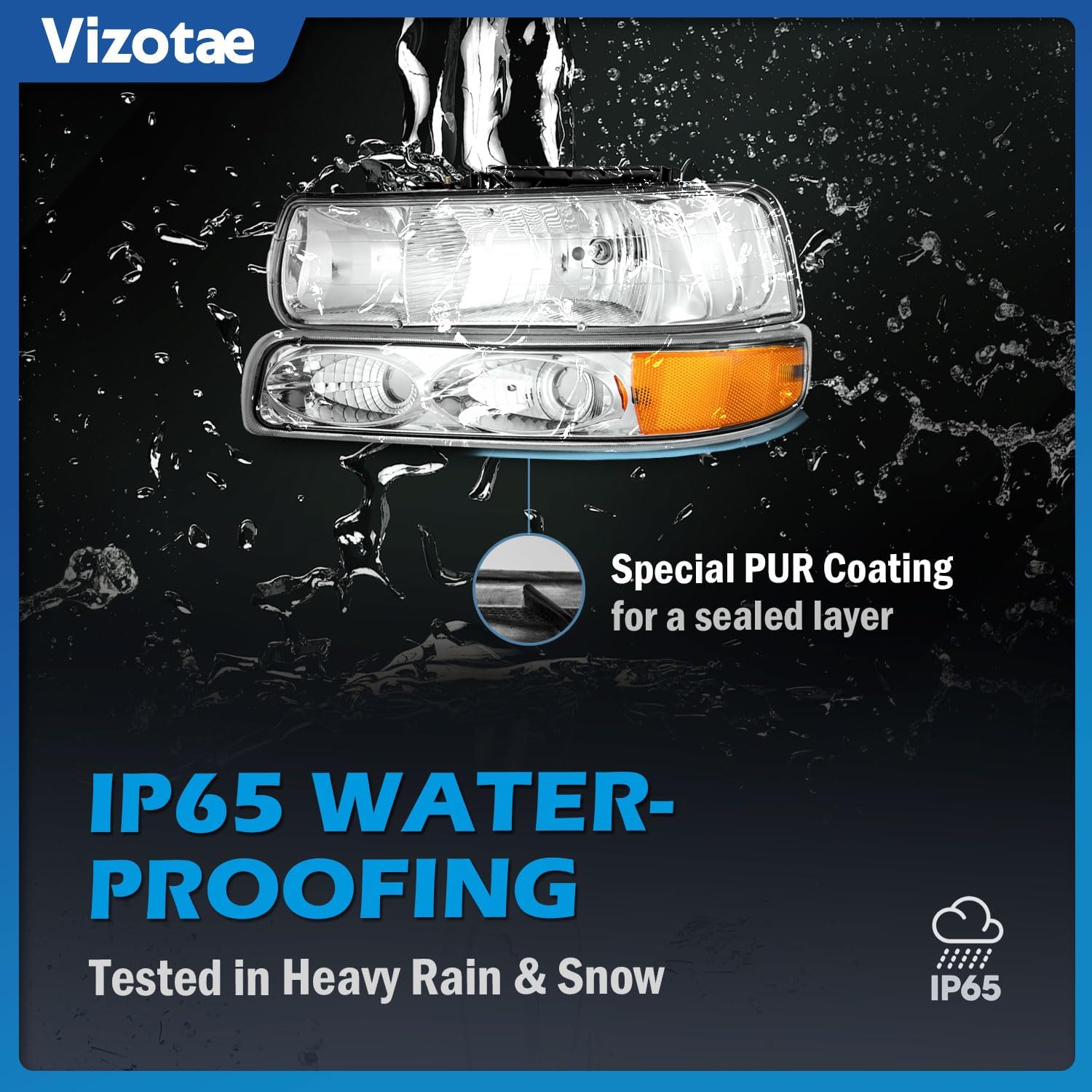 Headlights Assembly W/Bulbs for 1999-2002 Chevy Silverado 1500 2500, for 2001-2002 Silverado 1500HD 2500HD 3500HD, for 2000-2006 Tahoe Suburban with Bumper Parking Turn Signal Marker Lights