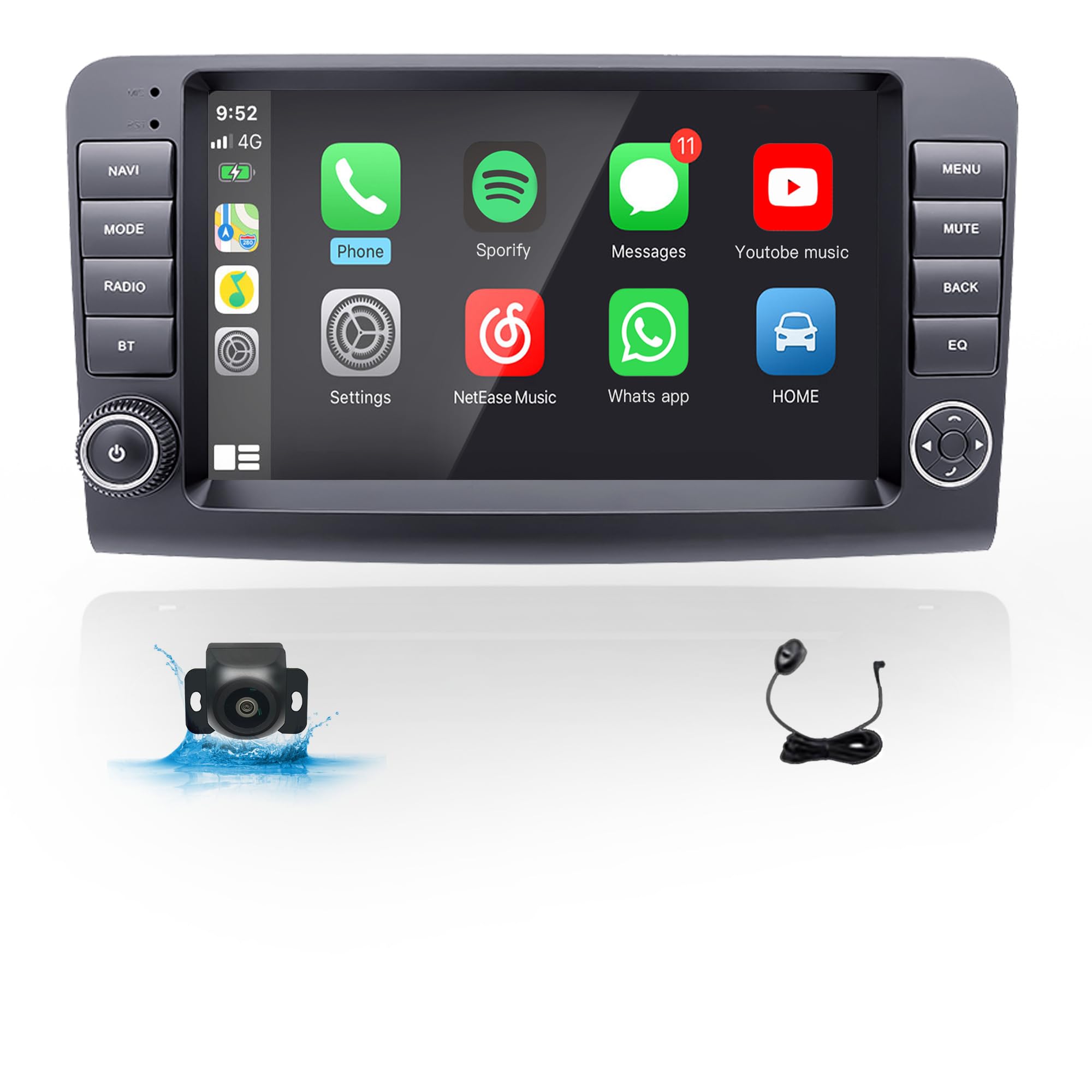 2+64G Car Stereo for Mercedes Benz ML GL ML350 GL320 X164 Carplay Android 13 Auto Radio Upgrade Touch Screen Navigation GPS 2005-2009